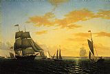 New Bedford Harbor at Sunset by William Bradford